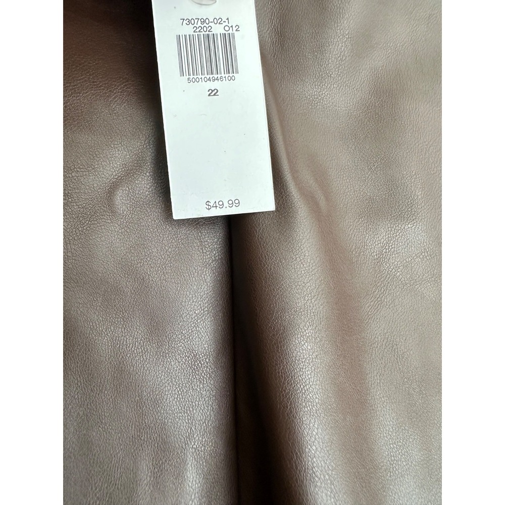 NWT Old Navy Size 22 Brown Faux Leather Extra High Rise Skinny Jeans - Picture 3 of 9